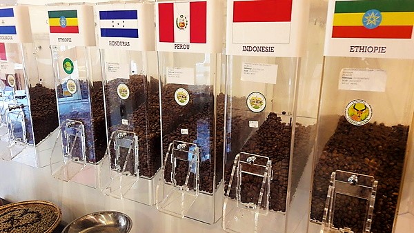 Wold coffee types in Adulis abyssininan coffee shop in Paris