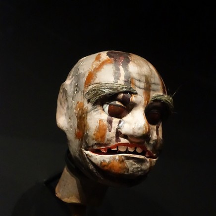 Bloody Bunraku puppet, 20th century Japan. Quai Branly museum, Paris. Ghosts and Hells - The underworld in Asian art exhibition. simply france tours 2018